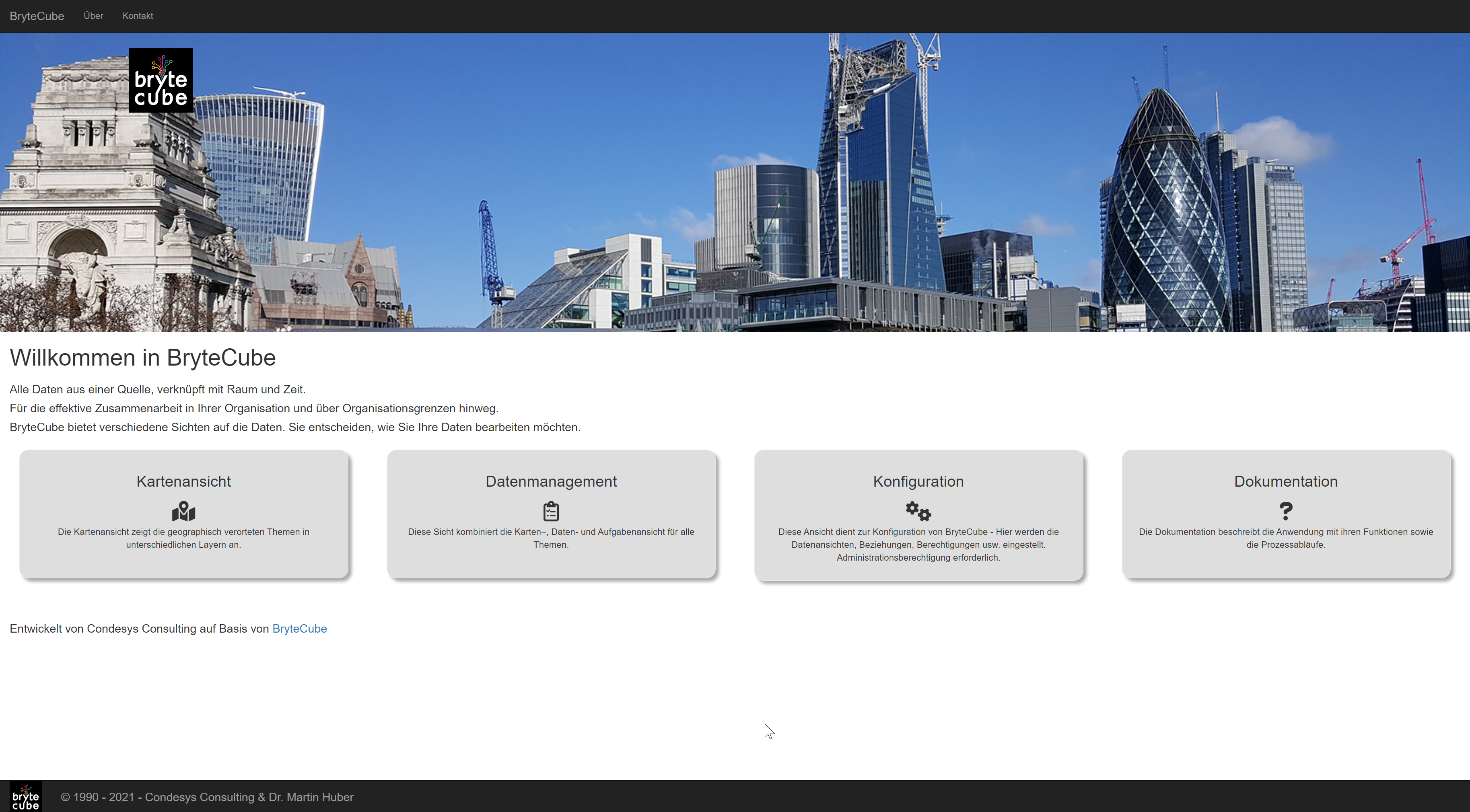 Beispiel eines Startbildschirms nach dem Login