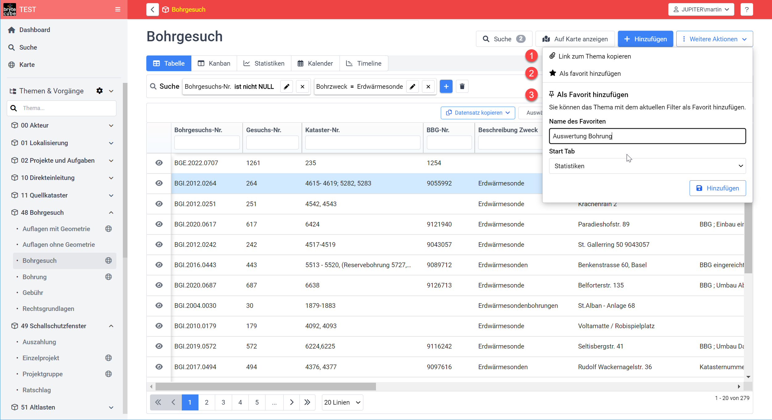 Meine Datensicht an Dashboard pinnen
